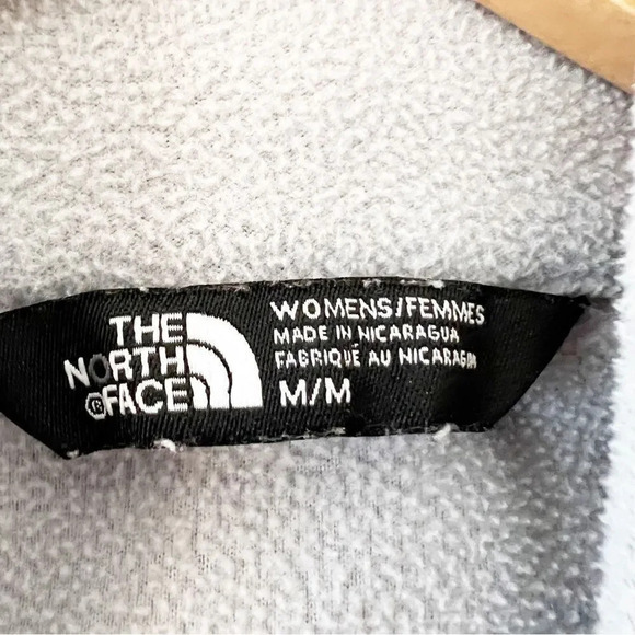 The North Face 1/4 Zip Women’s Size Medium Lightweight Fleece Jacket Silver Gray - Picture 3 of 9